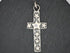 Sterling Silver Artisan Large Cross with Star Imprint Charm, (AF-344)